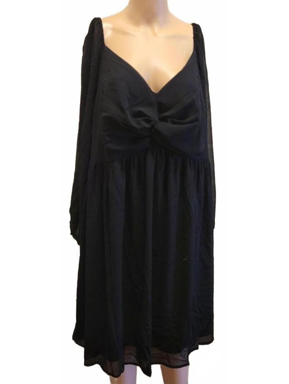 Pinup Fashion Black Midi Women's Dress Plus Size 24W